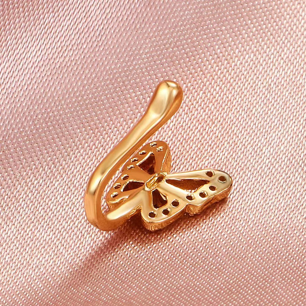 U-Shaped Diamond Butterfly Clip