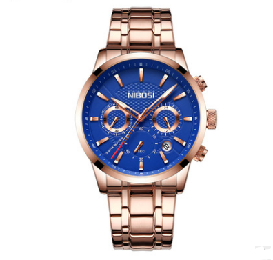 Sleek Black Gold Steel Sports Watch