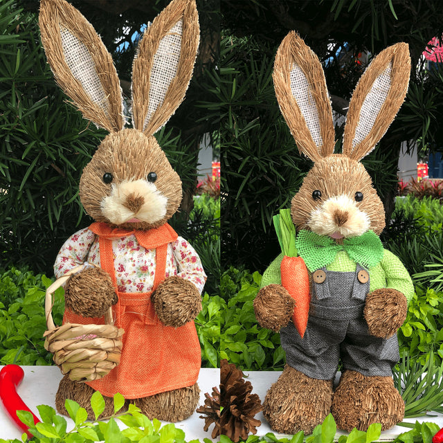 A Spring Straw Rabbit Decor