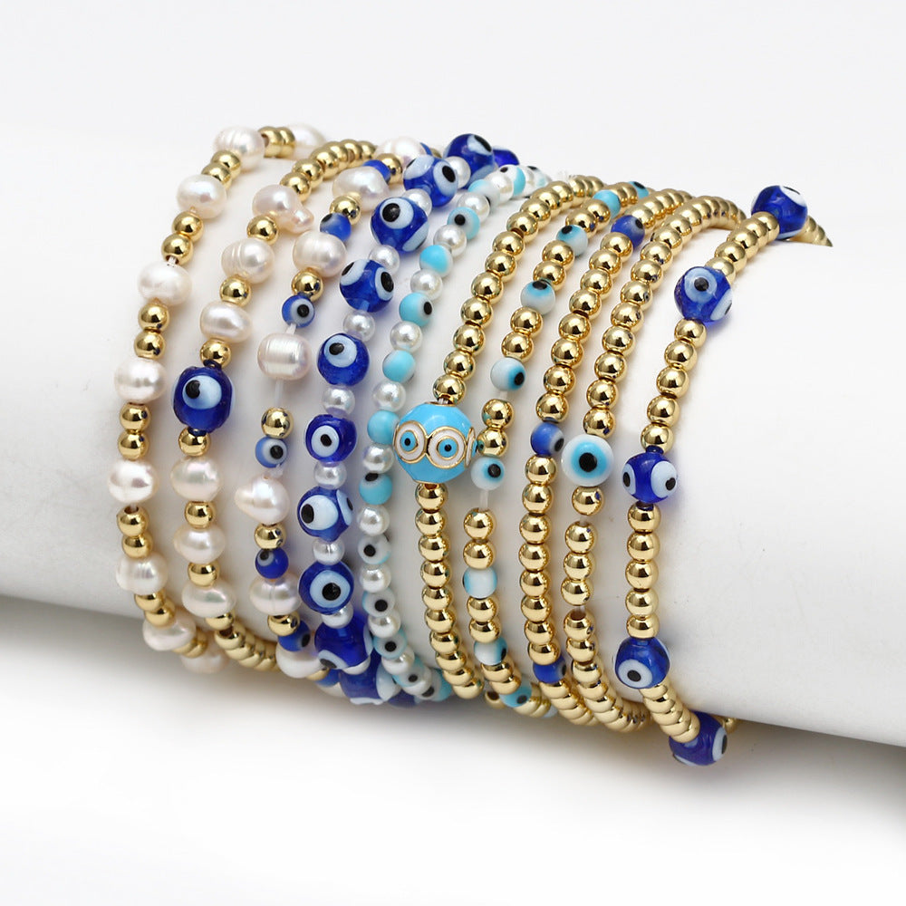 Ladies' Eye Bead Charm Bracelets