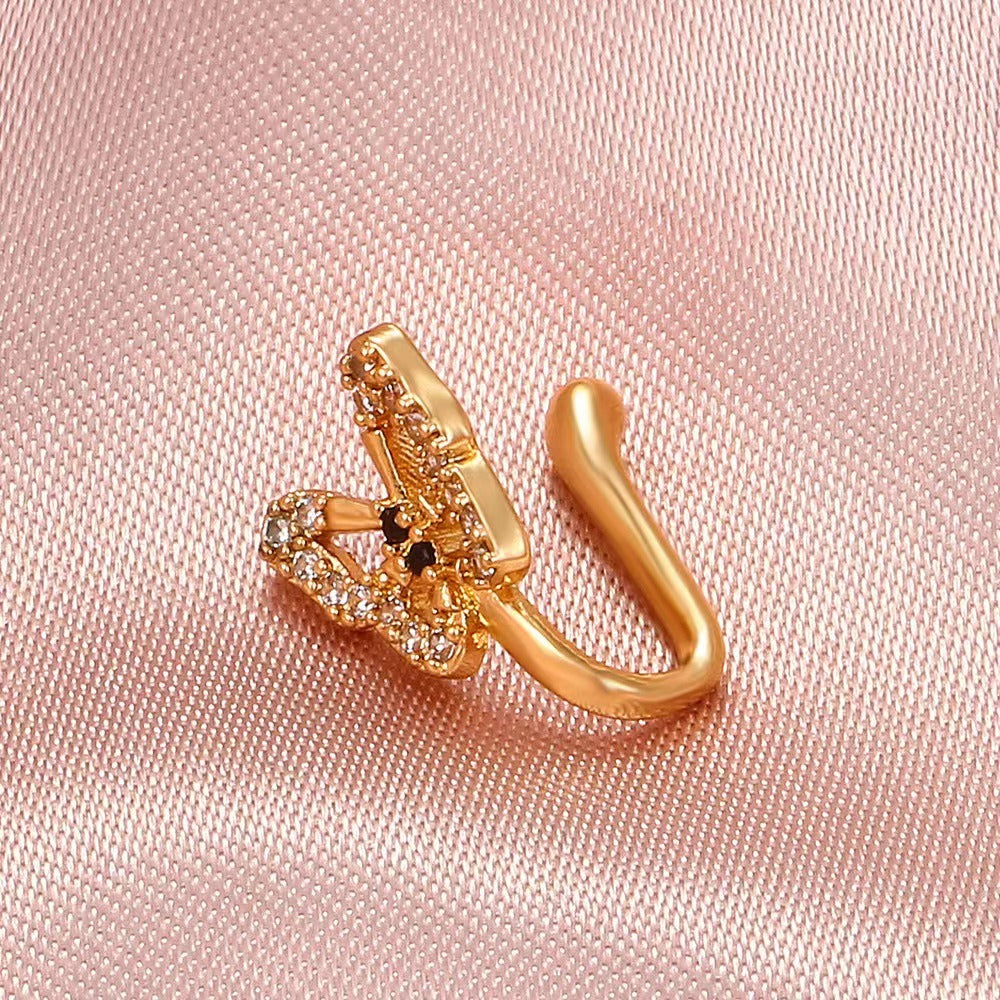 U-Shaped Diamond Butterfly Clip