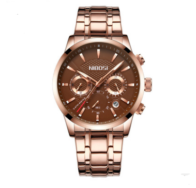 Sleek Black Gold Steel Sports Watch