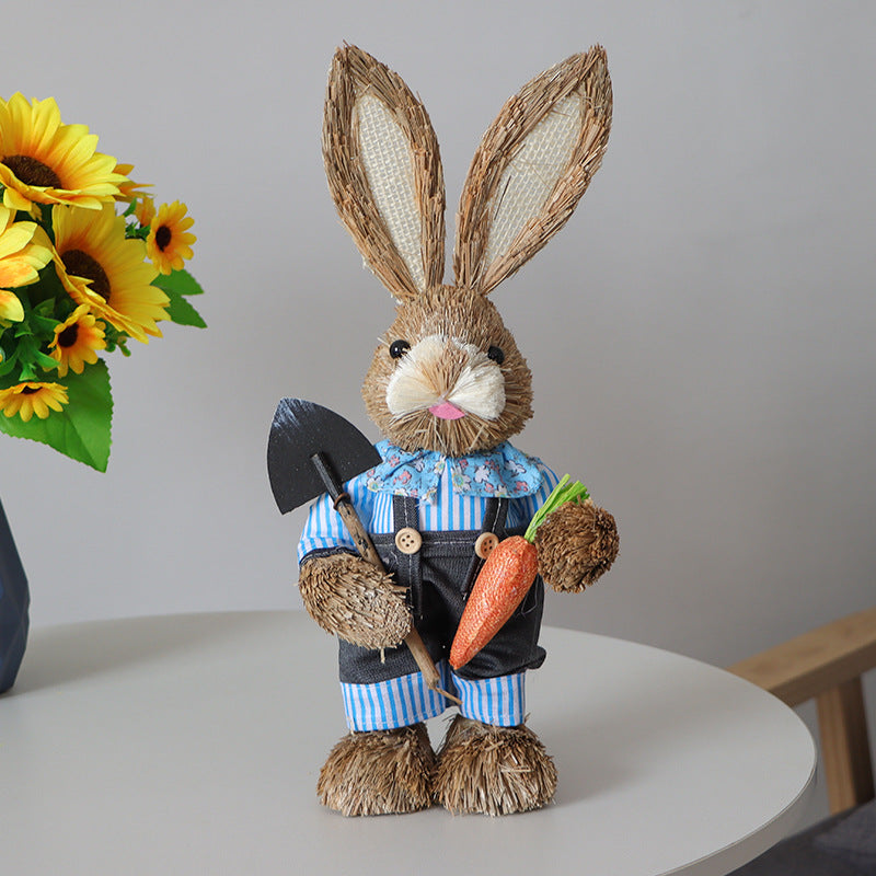 A Spring Straw Rabbit Decor