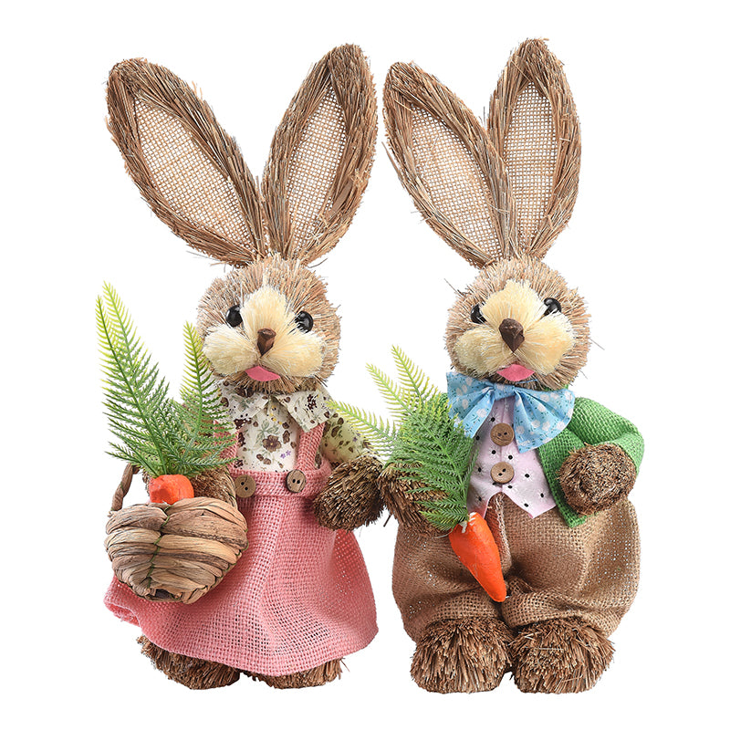 A Spring Straw Rabbit Decor