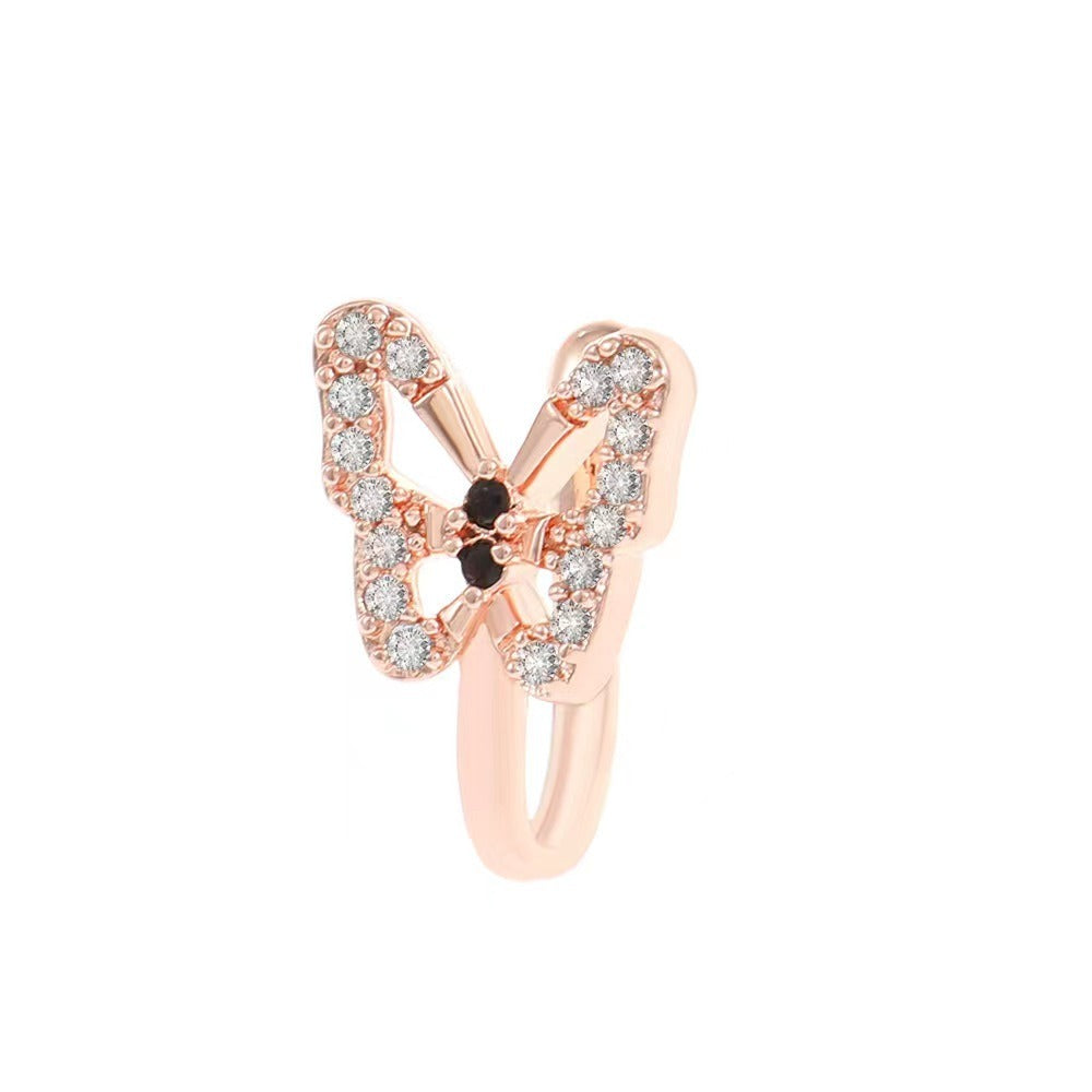 U-Shaped Diamond Butterfly Clip