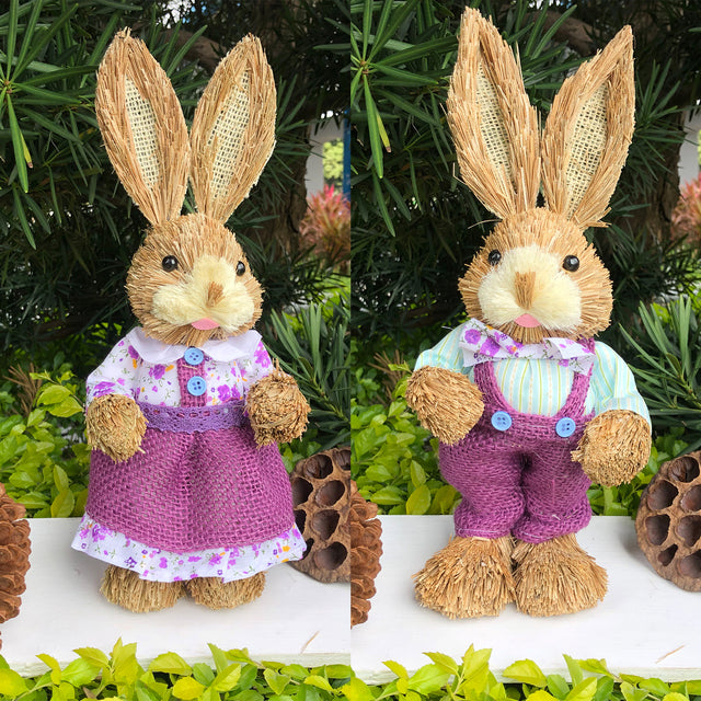 A Spring Straw Rabbit Decor