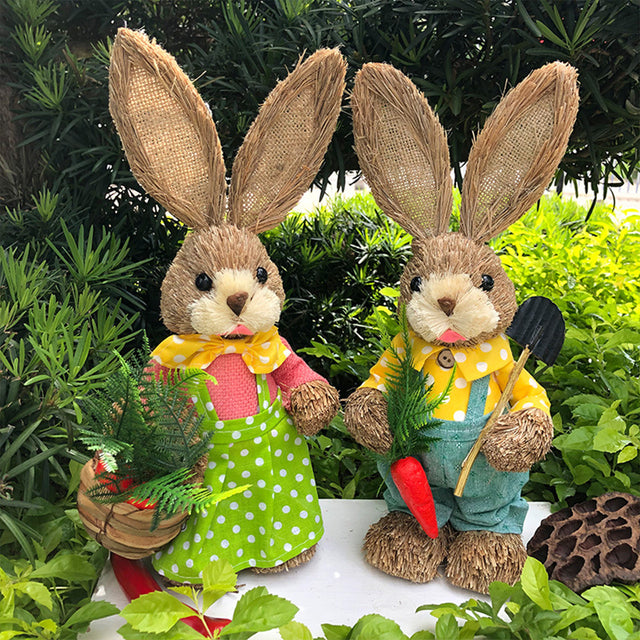 A Spring Straw Rabbit Decor