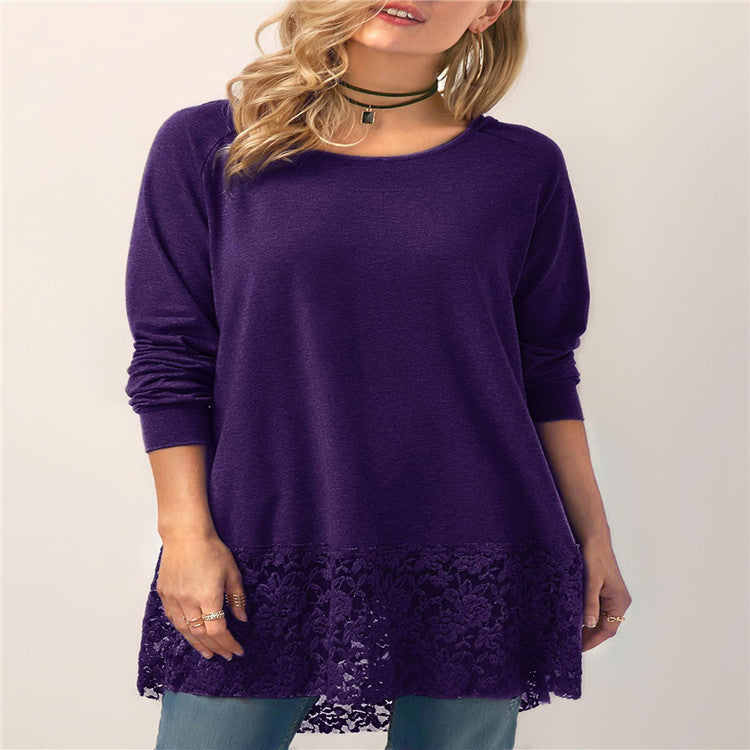 Lace Hooded Tee in Solid Colors
