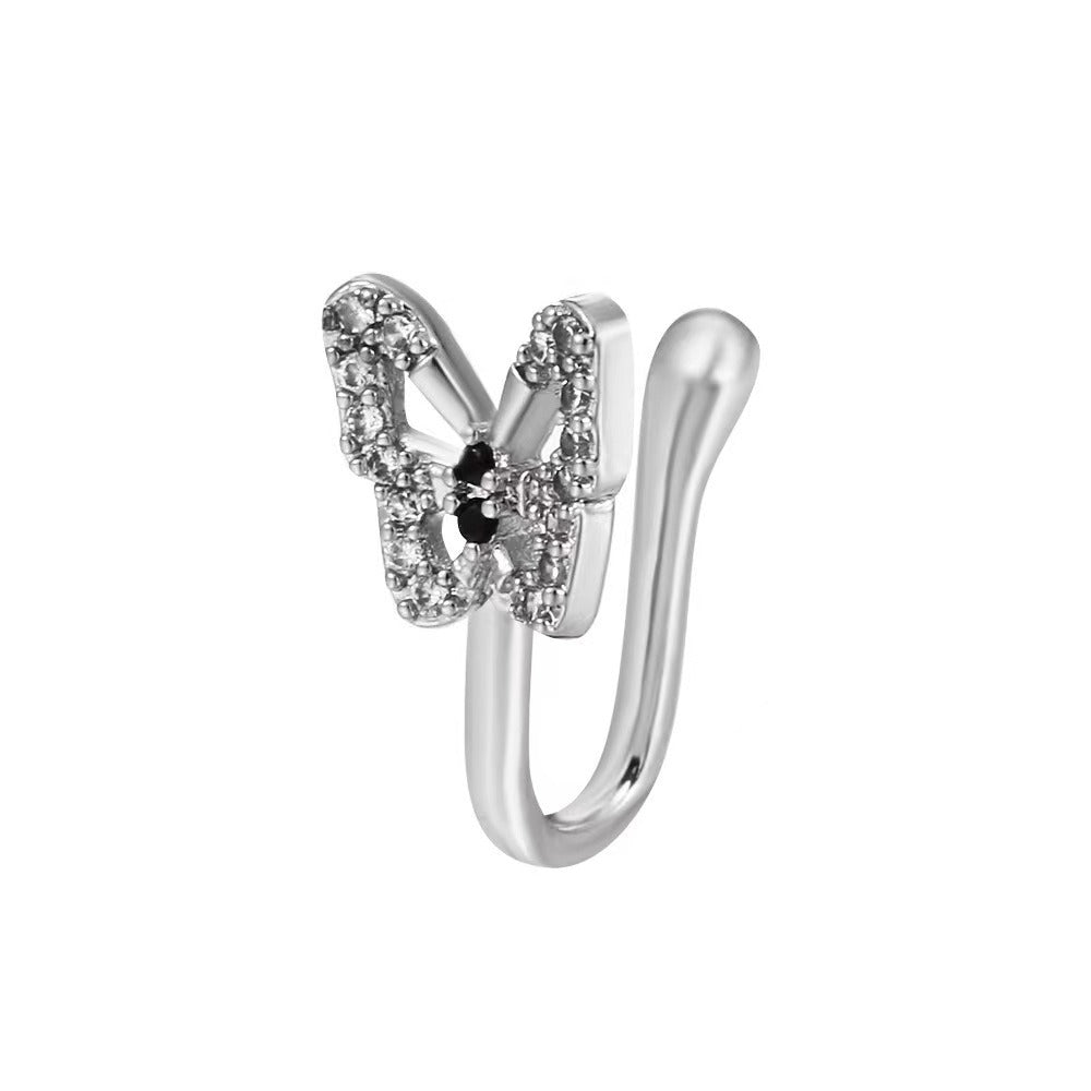 U-Shaped Diamond Butterfly Clip