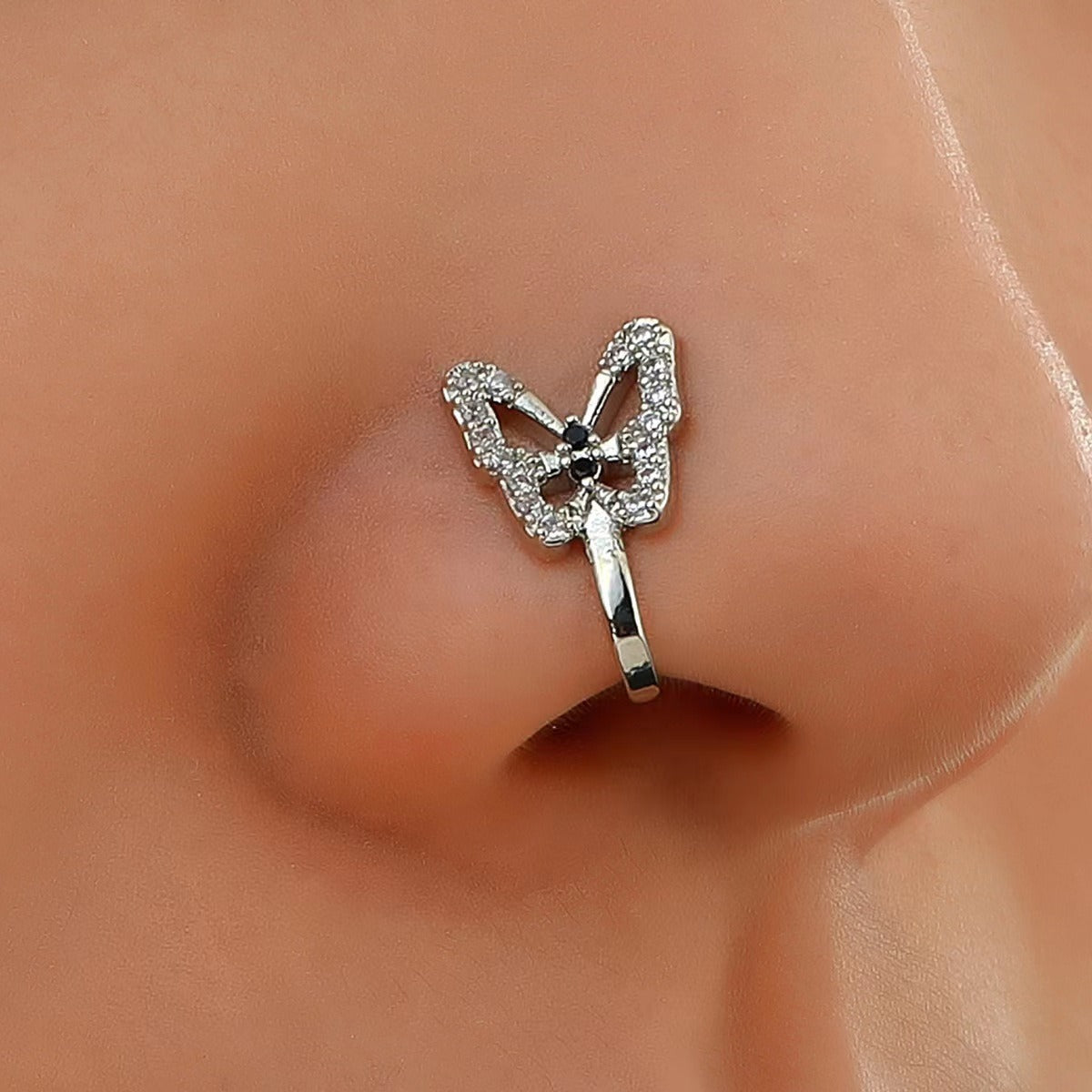 U-Shaped Diamond Butterfly Clip