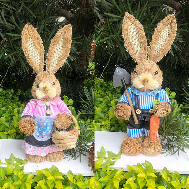 A Spring Straw Rabbit Decor