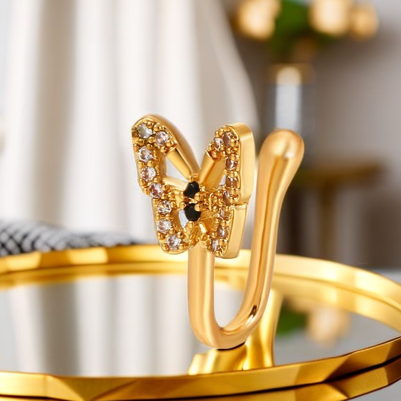 U-Shaped Diamond Butterfly Clip