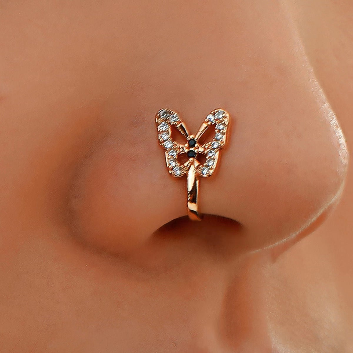 U-Shaped Diamond Butterfly Clip