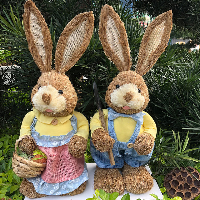 A Spring Straw Rabbit Decor