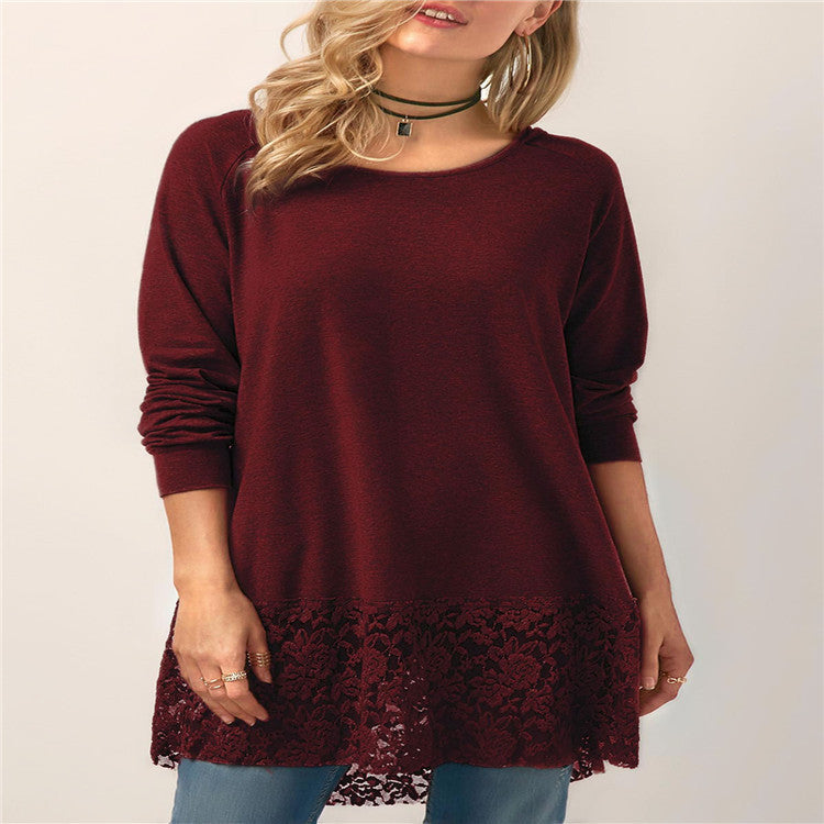 Lace Hooded Tee in Solid Colors
