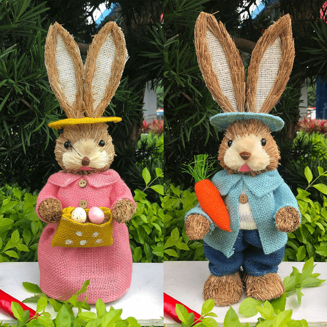 A Spring Straw Rabbit Decor