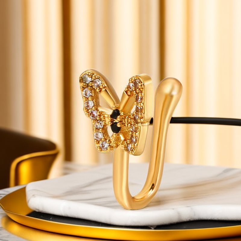 U-Shaped Diamond Butterfly Clip
