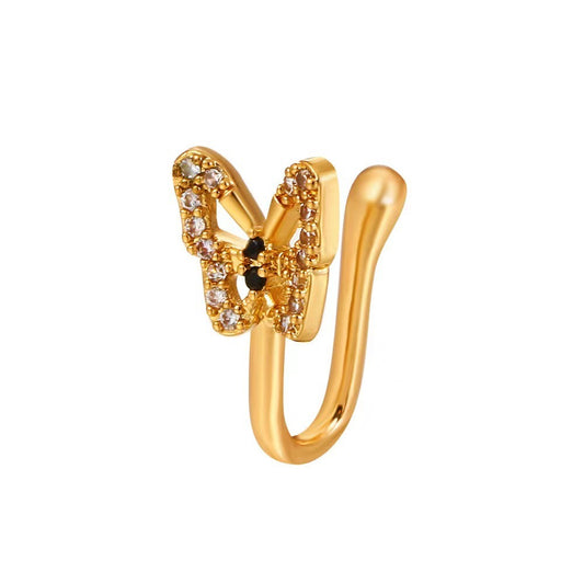 U-Shaped Diamond Butterfly Clip